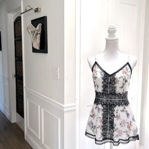Venus Womens Floral Lace Satin Cami Top White Black Pink Spaghetti Strap Size 6